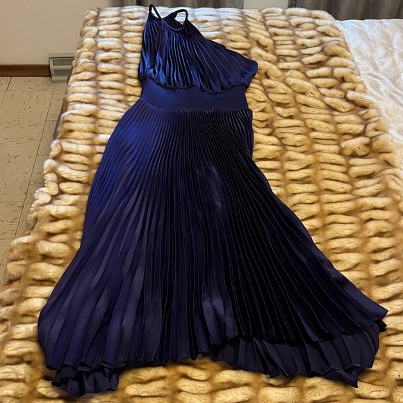 NWOT! Summer 2025 A.L.C. 'Ruby' Pleated One-Shoulder Dress Purple Size 6 - Picture 8 of 10